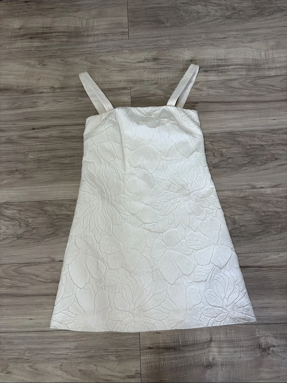J. Crew White Floral Textured Mini Dress